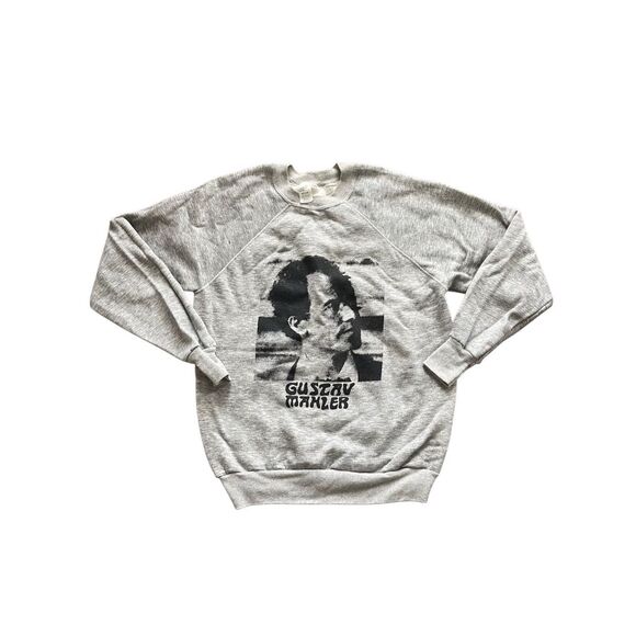 RARE Vintage 1980s Gustav Mahler Classical composer FL Robinson Grey Sweatshirt - Picture 1 of 6